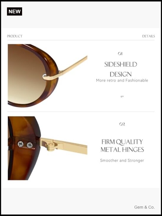 Oversized Aviator Sunglasses with UV400 Protection Retro Style main image 4